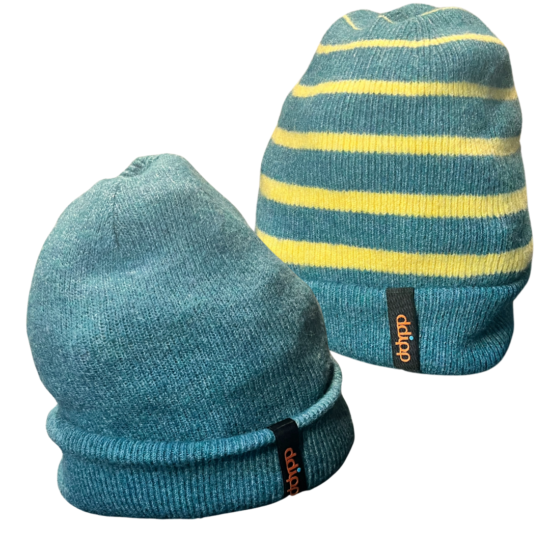 Skye Beanie Hat is a recycled blend of soft wool and plastics, creating a warm wooly hat, beanie.