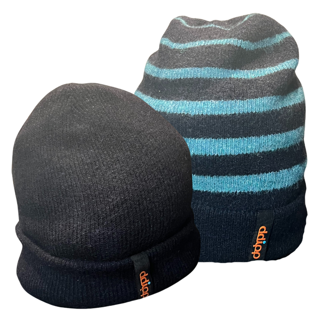 Barra Beanie Hat is a recycled blend of soft wool and plastics, creating a warm wooly hat, beanie.